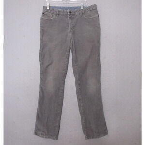 LL Bean Pants Men 35 Gray Corduroy Standard Fit Cotton Spandex Blend Pockets